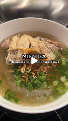 Bellisa | Bell’s Kitchen on Instagram: "MIEN GA | vietnamese chicken glass noodle soup 🐓🍜

SAVE THE RECIPE ⬇️⬇️

Mien ga is one of my favorite vietnamese noodle soup dishes and it’s so so easy to make! In this version I show you how to use chicken thighs instead so you don’t have to worry about dealing with an entire chicken! This is the only chicken noodle soup recipe you’ll need. Once you have this broth down you can use this right away or store it in the freezer to use with anything! 

(ɔ◔‿◔)ɔ Ingredients 
♥ 1 whole large leek or 1 bunch of leeks (halved)
♥ 6-8 chicken thighs (deboned, separate the thighs + bones)
♥ 1 whole sliced ginger
♥ 1 tbs shaoxing wine
♥ 1 tbs salt 
♥ 2 tbs chicken bullion 
♥ 2 tbs fish sauce 
♥ 1 tbs sugar 
♥ 8 -10 cups of water 

Instructions ( ˘▽˘)っ♨

1) Bri Mien Ga, Glass Noodle Soup, Sliced Ginger, Vietnamese Noodle Soup, Soup Dishes, Chicken Bullion, Vietnamese Chicken, Vietnamese Noodles, Chicken Noodle Soup Recipe