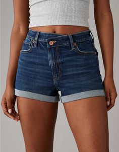 AE Stretch Denim Mom Short Mom Jean Shorts, Mom Jeans Shorts, American Eagle Shorts, Mom Jean, Do Better, Mom Shorts, New Wardrobe, Stretch Denim, Crossover