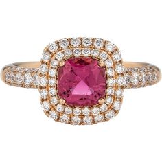 Piranesi - Classic Ring in Pink Tourmaline - 18K Rose Gold Round Diamond Ring Settings, Gold Beauty, Round Diamond Ring, Diamond Ring Settings, Cushion Cut Diamonds, Rose Gold Jewelry, Fine Jewelry Collection, Classic Ring, Pink Tourmaline