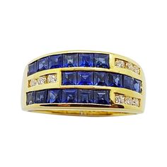 Blue Sapphire 1.57 carats with Diamond 0.12 carat Ring set in 18 Karat Gold Settings Width: 2.0 cm Length: 0.9 cm Ring Size: 53 Total Weight: 6.22 grams "We first opened doors in 1980 when it was then situated in the vicinity of the Victory Monument; a small and modest storefront with a couple of counters. From its humble beginnings to where it stands today, our company has proven its abilities as a jeweler. Since the beginning, we have been supplying fine quality pieces to dealers, wholesalers Luxury Yellow Gold Sapphire Ring Princess Cut, Luxury Princess Cut Sapphire Ring In Yellow Gold, Fine Jewelry Sapphire Ring With Channel Set Diamonds, Formal Diamond Sapphire Ring Channel Set, Formal Sapphire Ring With Channel Set Diamonds, Formal Channel Set Sapphire And Diamond Ring, Luxury Yellow Gold Sapphire Ring Channel Set, Luxury Sapphire Channel Set Ring, Sapphire Diamond Rings With Channel Set