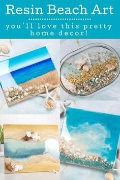 the beach art project is perfect for kids to do with their favorite paintings and seashells