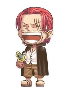 a cartoon character with red hair holding a banana