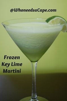 Frozen Key Lime Martini - must try! @Donelle Minister, I concur, let's find a reason to make these!!! Soon! Lime Martini, 5 Oclock, Refreshing Summer Cocktails, Vanilla Vodka, Martini Recipes