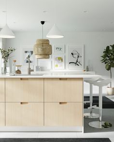 the kitchen is clean and ready to be used as a dining room or office space