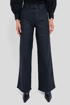 Jet Setter Coated Lotta Wide Leg | 7 For All Mankind The Clean Look, Comfortable Chic, Fall Denim, Chic Blouses, Cozy Pullover, Jet Setter, Sport Dress, Clean Look, Denim Branding