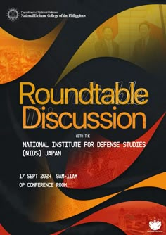 a poster for roundtable discussion with the national institute for defense studies