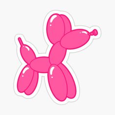 a pink balloon dog sticker on a white background