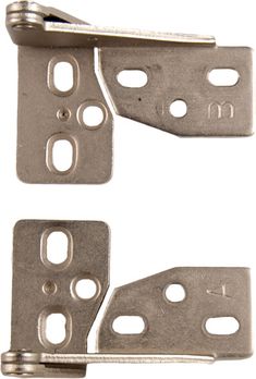 two metal latches with holes on each side and one has an opening for the latch