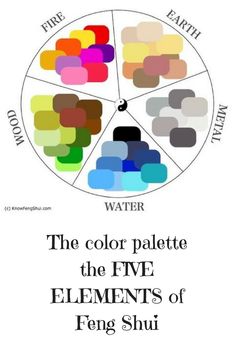 the color palette for the fye elements of feng shui's water cycle