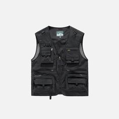 A Solid Polyester vest, with a V-neck collar and a secure zipper closure. Show off a stylish look with our Multi-Pocket Breathable Cargo Vest! DetailsPattern Type: SolidMaterial: PolyesterClosure Type: ZipperCollar: V-Neck Tech Vest Outfit, Utility Vest Outfits For Women, Grunge 2000s Fashion, Streetwear Asian, 90s Fashion Summer, Vest Outfits For Women, Underground Clothing, V Neck Vest, 90s Y2k Fashion