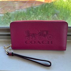 This Beautiful Coach Pebble Leather Zip Around Wallet Is Beautiful. I Have The Matching Tote Sold Separately In My Closet Check Out All My Other Items There As Well. Happy Shopping! Coach Leather Wallet For On-the-go, Coach Leather Clutch Wallet, Coach Leather Wallet, Luxury Coach Wallets For Travel, Coach Designer Wallets For Everyday Use, Designer Coach Wallets For Everyday Use, Coach Clutch Wallet For Daily Use, Horse And Carriage, Bags Coach