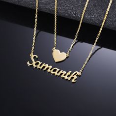 Design your own one-of-a-kind necklace with your name or a special word up to 13 characters. Each necklace is carefully made of quality Silver Stainless Steel (gold plating available). Details: Available in Silver Stainless Steel or Silver Stainless Steel with Gold Plating It does NOT Tarnish Or Rust (100% guaranteed) FREE Gift Boxing Included! Length: about 18 inches with Adjustable Clasp Your personalized pendant takes time to hand craft and test but when you're wearing it you'll know it was w Name Necklace Silver, 18k Gold Chain, Personalized Pendant, Hand Craft, Rose Gold Metal, Precious Jewelry, Rose Gold Necklace, Personalized Necklace, Gold Plated Silver