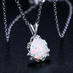 Jaw Dropping Gorgeous Necklace! It’ll Catch Everyone’s Attention When You Walk By. Bundle 3+ For 30%Off! Engagement Necklaces, Opal Pendant Necklace, Bohemian Accessories, Magical Jewelry, Opal Stone, Opal Pendants, Opal Necklace, 925 Jewelry, Gorgeous Necklaces