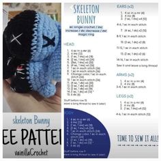 a crocheted stuffed animal is shown with instructions