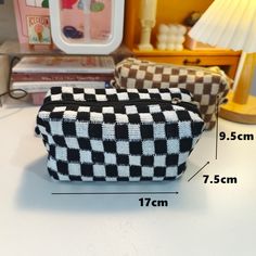 Checkerboard Storage Bag Pouch Basic Retro Check Patterns Pencil Bag Pen Case for Travel Stationery Office School Feature: Inspiration: Checkerboard. Material: Fabric. Size: 19cm*7.5cm*9.5cm. Weight: 55g. Function: Pen bag / Gift / School. [23y 8m 15d] Fabric Makeup Bag, Makeup Brush Storage, Travel Storage Bag, Beauty Case, Pencil Bag, Travel Organizer, Pencil Bags, Toiletry Bag Travel, Travel Toiletries