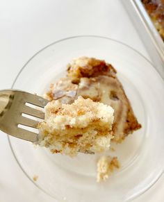 a piece of cake on a plate with a fork