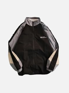 DETAILSMaterial: PolyesterCollar: Stand CollarClosure Type: ZipperLining Material: Polyester Soft Streetwear, Coat Spring, Color Block Jacket, Trendy Summer Outfits, Looks Black, Aesthetic Look, Fall Coat, Lantern Sleeve, Workout Jacket