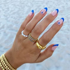 Greece Nails, Evil Eye Nails, Simple Gel Nails, Summery Nails, Cute Gel Nails, Funky Nails, Dream Nails, Pretty Acrylic Nails, Chic Nails