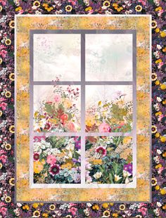 an image of a window with flowers in it