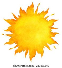 an orange and yellow sun on a white background