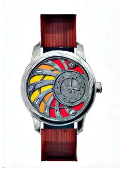 Design de la Montre de Luxe Alb 100, dessin au feutre à alcool type tria, promarker Mvmt Watches, Jewellery Sketches, Luxury Watches, Jaeger Watch