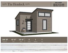 the hemlock tiny house plan is shown