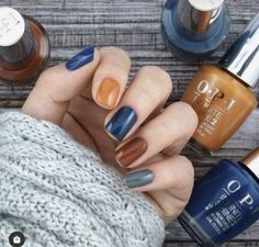 Fall Manicures, Fall Autumn Nails, Fall Nail Art Ideas, Opi Fall, Multicolored Nails, Fall Manicure, Nails Today