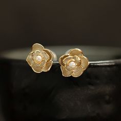 Tiny jasmine flower stud earrings, Jasmine flower earrings, Small jasmine stud earrings, Jasmine flower jewelry, Dainty jasmine earrings, Floral stud earrings, Jasmine blossom earrings, Delicate flower stud earrings, Gold jasmine stud earrings, Jasmine flower gift earrings Elegant Petal-shaped Blossom Jewelry, Feminine Gold Jewelry With Flower Decoration, Elegant Blossom Earrings For Gift, Delicate Flower Earrings As A Gift For Her, Dainty Flower Earrings For Anniversary, Elegant Blossom Color Flower Earrings For Gift, Formal Gold Flower Earrings With Rose Design, Feminine Flower Decorated Earrings For Gift, Delicate Flower Charm Earrings For Her