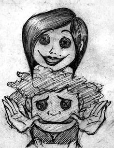 a drawing of two people with one holding the other