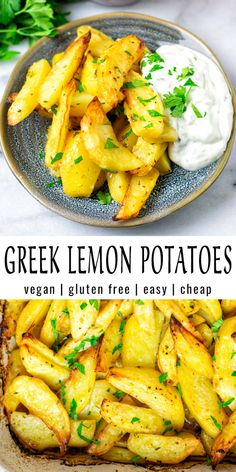 greek lemon potatoes with yogurt and parsley