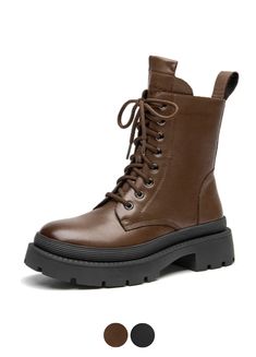 Be ready for the season with the Lorent Women's Lace Up With Side Zipper Boots by USS Shoes. Featuring genuine leather uppers and shafts, a round toe shape, a rubber outsole, a short plush lining and insole, and a comfortable fit that runs true to size. Available in colors Black and Brown, these ankle-height Lorent boots are sure to provide a stylish upgrade to your seasonal wardrobe. • Upper-Genuine Leather Type: Cow Leather • Upper Material: Genuine Leather • Toe Shape: Round Toe• Shaft-Genuine Leather Type: Cow Leather • Shaft Material: Genuine Leather • Season: Winter/Autumn• Outsole Material: Rubber • Lining Material: Short Plush • Item Type: Boots • Insole Material: Short Plush • Fit: Fits true to size, take your normal size• Closure Type: Lace-Up • Boot Type: Martin Boots • Boot Hei Seasonal Wardrobe, Ankle Heels, Zipper Boots, Boot Types, Martin Boots, Black 7, Women Lace, Season Winter, Brown Boots