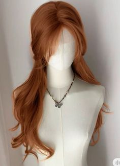 Hair Inspo For Gingers, Orange Auburn Hair, Copper Wigs, Copper Ginger Hair, Ginger Hair Inspo, Ginger Hairstyles, Dark Orange Hair, Ginger Hair Dyed, Ginger Wig