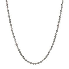 Rope chains are instant modern classics. We love this style chain for everyday wear. An essential item you won't want to take off, it's great for layering with longer or shorter chains and pendants. Sterling silver with a rhodium finish Anti-tarnish coating 3mm diameter Nickel free Comes in a signature pouch with box Remove electroplated jewelry when bathing, showering or swimming. Avoid direct contact with perfume, lotions or other chemicals. Wipe clean with a soft cloth only. Classic Rope Chain Necklace, Classic Silver Metal Chain Necklace, Classic Rope Chain Necklace With Oval Link, Silver Link Chain Necklace With Adjustable Chain, Sterling Silver Link Necklace With Rope Chain, Classic Oval Link Rope Chain Necklace, Elegant Silver Rope Chain Necklace With Figaro Style, Classic Silver Rope Chain Necklace As Gift, Classic Silver Rope Chain Necklace Gift