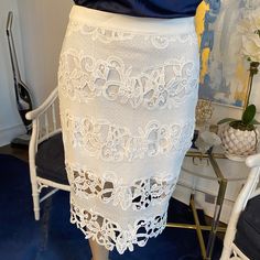 White Lace Skirt....Think It Runs A Bit Small!! White Lace Skirt, Rose Skirt, White Skirt, White Skirts, White Lace, Lace Skirt, Things To Think About, Womens Skirt, Color White