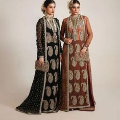 Luxury Bollywood-style Traditional Mulmul Wear, Luxury Bollywood Traditional Wear For Winter, Luxury Bollywood Traditional Wear For Evening, Luxury Dabka Work Sherwani For Eid, Luxury Bollywood Dress In Nida, Luxury Designer Bollywood Traditional Wear, Maksi Dress Pakistani Wedding, Pakistani Bride Sister Dress, Luxury Black Sherwani With Floral Embroidery