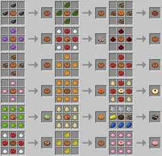 an image of the different colors and shapes of items in minecraft's map