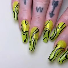 Neon Long Nail Designs That Break the Mold #naildesignsjournal #nails #nailart #naildesigns #frenchnails #coffinnails #almondnails #ombrenails #gelnails #acrylicnails #nailpolish #ovalnails #shortnails #fallnails #fallnailcolors #autumnnails #longnails Neon Long Nails, Yellow Neon