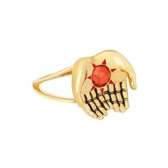 In ancient times, a keeper of the flame was a person who kept a fire burning in memory of someone. Today, keeping someone’s memory alive does not require fire, but the term still holds strong. This ring depicts two hands cupped together, with a symbolic orange stone flame atop the palms. Hands Cupped Together, Hands Cupped, Flame Ring, Fire Jewelry, Fire Ring, Fire Burning, Orange Stone, The Palms, Zodiac Gifts