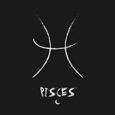 the pisces symbol is drawn with chalk on a blackboard and it appears to be written in white ink