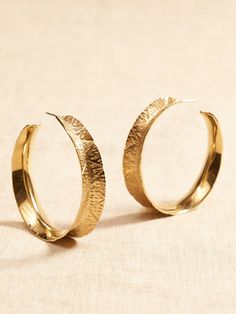 Aureus + Argent | Karana Etched Brass Hoop Earrings | Banana Republic Brass Hoop Earrings, Brass Hoops, Hoop Earrings Gold, Steel Post, Semi Precious Stones, If Only, A Call, Earrings Gold, Rose Gold Ring