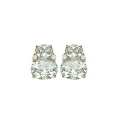 Kiki Classics Collection - Kiki McDonough Fine Jewellery - Sloane Square Green Amethyst Jewelry, Green Amethyst Ring, Amethyst Studs, Oval Stud Earrings, Old Mine Cut Diamond, Amethyst Stones, Pretty Green