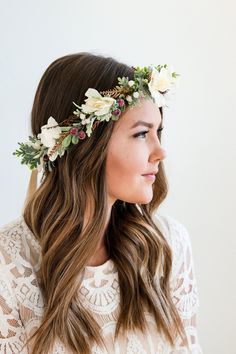 Wedding Crown Floral, Fancy Updos, Wedding Hairstyles With Crown, Wolf Haircut