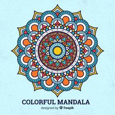 colorful floral design with the words colorful mandala