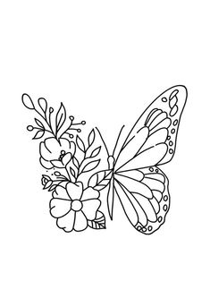 a butterfly with flowers on it's wings