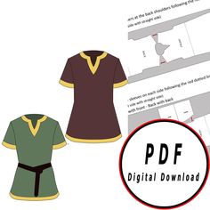 DIY Fantasy Man Basic Tunic Medieval Template Pattern - Etsy Larp Sewing Pattern, Lv Outfit, Elvish Dress, Larp Diy, Ren Cosplay, Mens Tunic, Viking Cosplay, Costume Viking, Viking Pattern