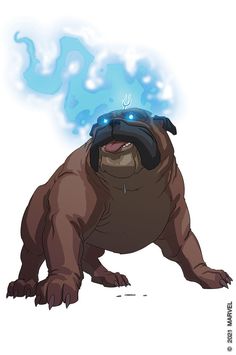 a pug dog with blue eyes sitting on the ground and looking up at something