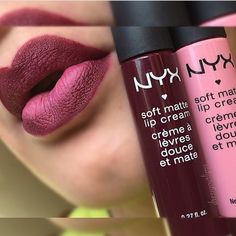 Need these NYX lippies Ombré Lips, Nyx Soft Matte Lip Cream, Nyx Lipstick Matte, Nyx Matte, Face Beat Makeup, Nyx Soft Matte, Lipstick For Fair Skin, Everyday Makeup Tutorials