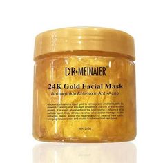 Dr. Meinaier 24k Gold Facial Mask is an excellent formula based on powerful ingredients that help in reducing the appearance of aging and helps your skin look brighter and firmer. This facial helps to renew skin, improve blood flow, and is high in antioxidants and minerals. This slows down depletion of collagen and the sagging of skin caused by the elastic breaking down, stimulates the growth of new cells, and reduces the appearance of wrinkles and fine lines. We recommend using them 2-3 times p Gold Facial, Collagen Fibers, Spa Life, Beauty Care Routine, Pretty Skin Care, Pretty Skin, Skincare And Makeup, Anti Acne, Facial Mask