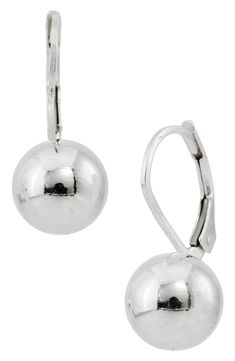 Easy-to-wear sterling-silver drop earrings will add significant polish to even your most casual ensembles. 0.7" drop; 0.39" width Sterling silver Imported Classic Adjustable Earrings For Formal Occasions, Sterling Silver Jewelry With Lever Back For Formal Occasions, Classic Sterling Silver Jewelry With Lever Back, Formal Sterling Silver Jewelry With Lever Back, Sterling Silver Lever Back Earrings For Formal Occasions, Sterling Silver Lever Back Earrings For Formal Events, Formal Sterling Silver Lever Back Earrings, Classic Dangle Lever Back Earrings, Classic Silver Jewelry With Lever Back Ear Wires