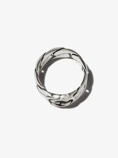 Sterling silver Polished finish Curb chain design Interlocking G logo detailing Maker's mark at internal band Crafted in Italy